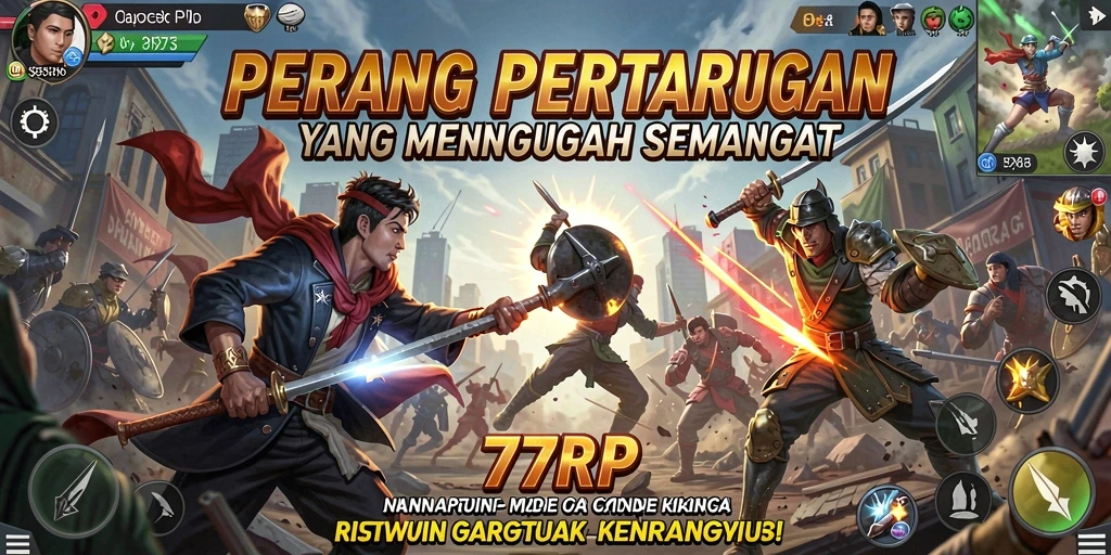 Screenshot gameplay 77RP menampilkan pertarungan yang mendebarkan.