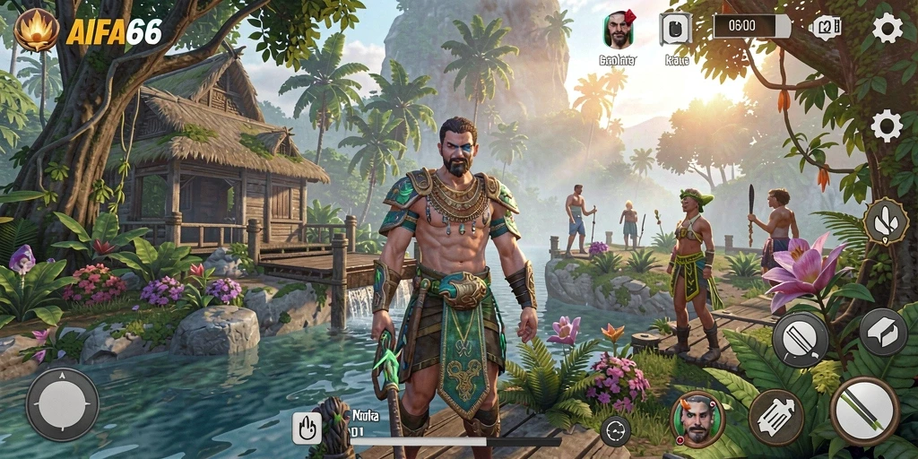 Screenshot gameplay AIFA66 yang menunjukkan kebebasan eksplorasi dunia.