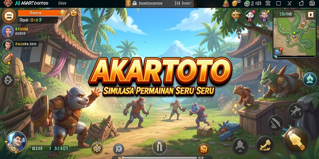 Tampilan gameplay AKARTOTO dengan grafis yang menarik dan interaksi mendalam.