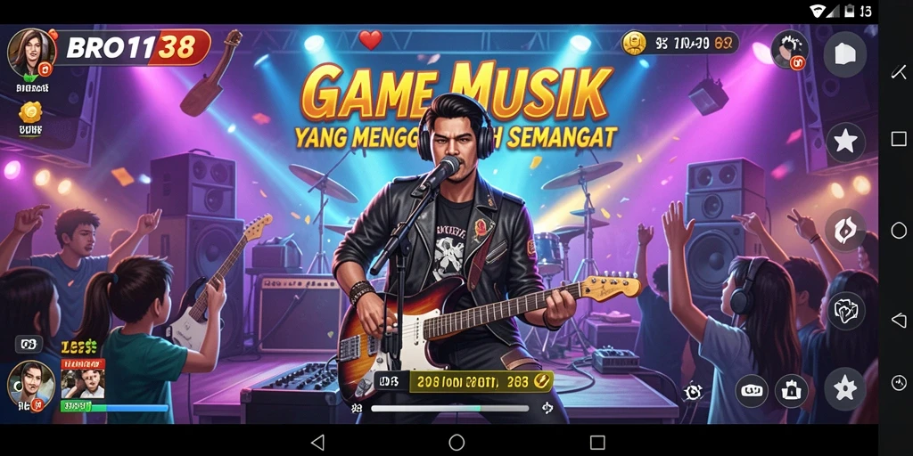 Screenshot gameplay BRO138 menampilkan aksi bermain musik yang seru.