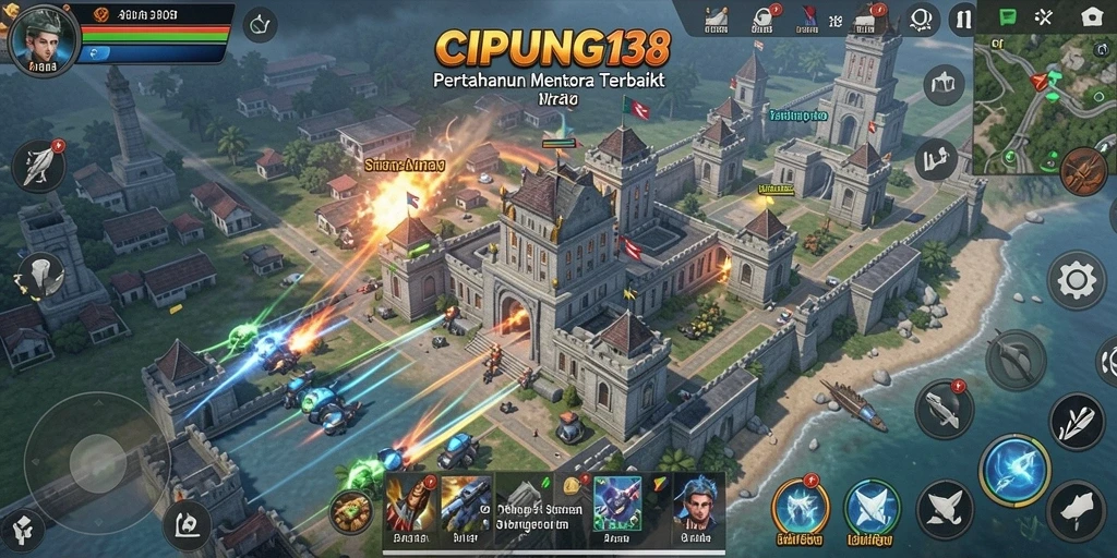 Screenshot utama menampilkan gameplay yang mendebarkan dalam Tower Defense.