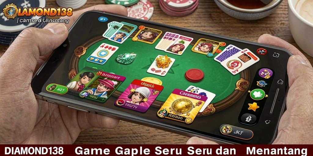Screenshot gameplay DIAMOND138 menampilkan suasana permainan Gaple yang dinamis.