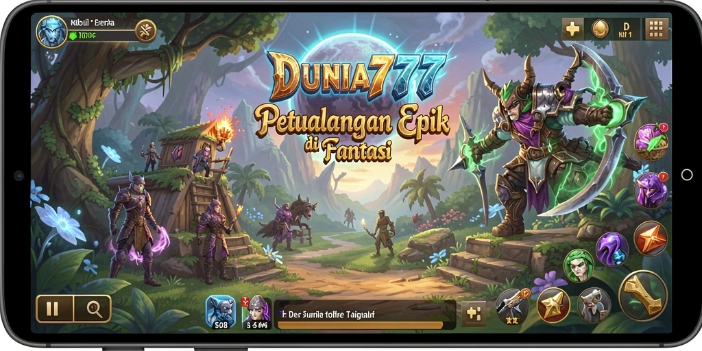 Screenshot gameplay DUNIA777 menampilkan pertarungan epik antara karakter.