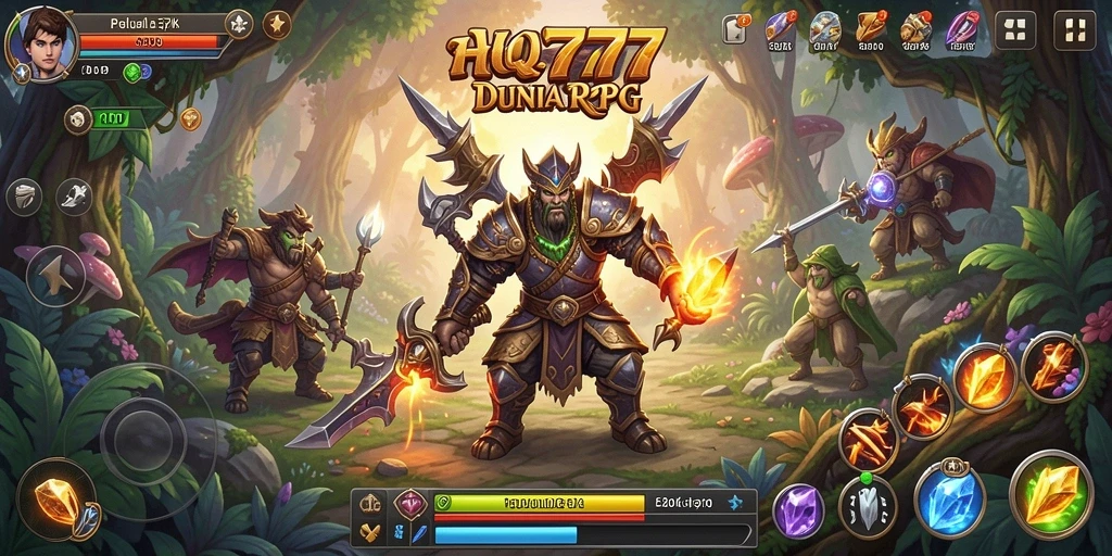 Tampilan gameplay RPG yang mendebarkan di HQ777.