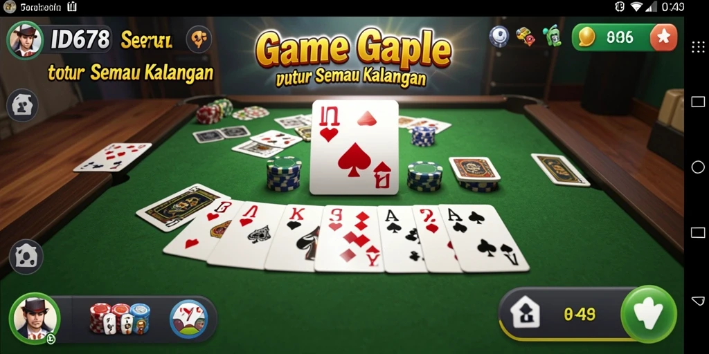 Tampilan gameplay Gaple yang seru dan interaktif di ID678.