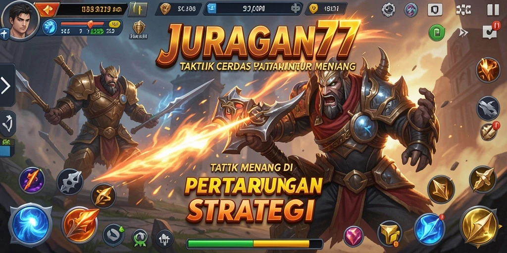 Screenshot menunjukkan aksi taktik intens dalam JURAGAN77.