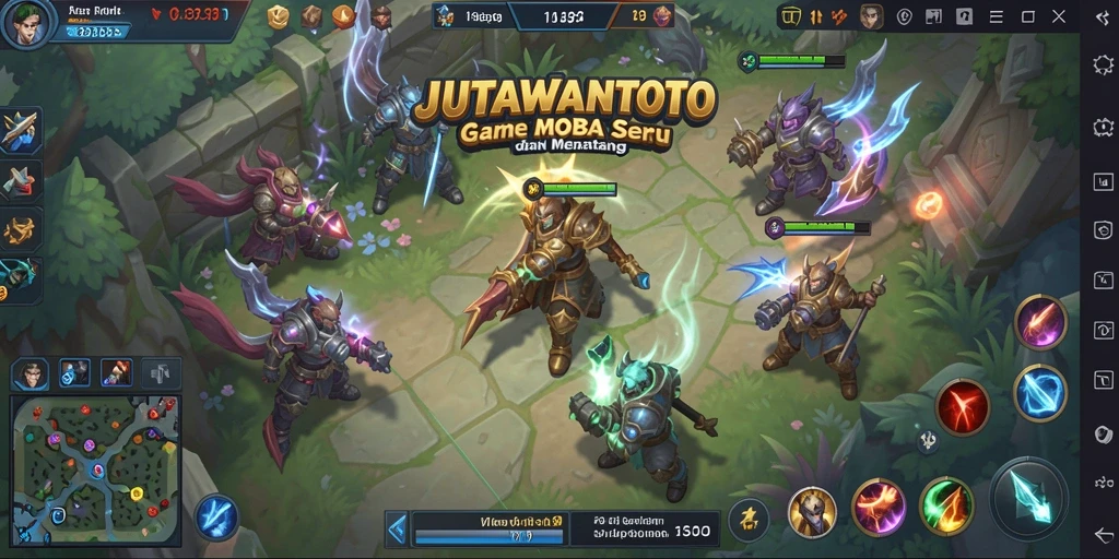 Tampilan gameplay seru dari JUTAWANTOTO di dalam pertempuran MOBA.