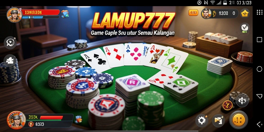 Tampilan gameplay seru dari LAMPU777, penggemar Gaple pasti suka!