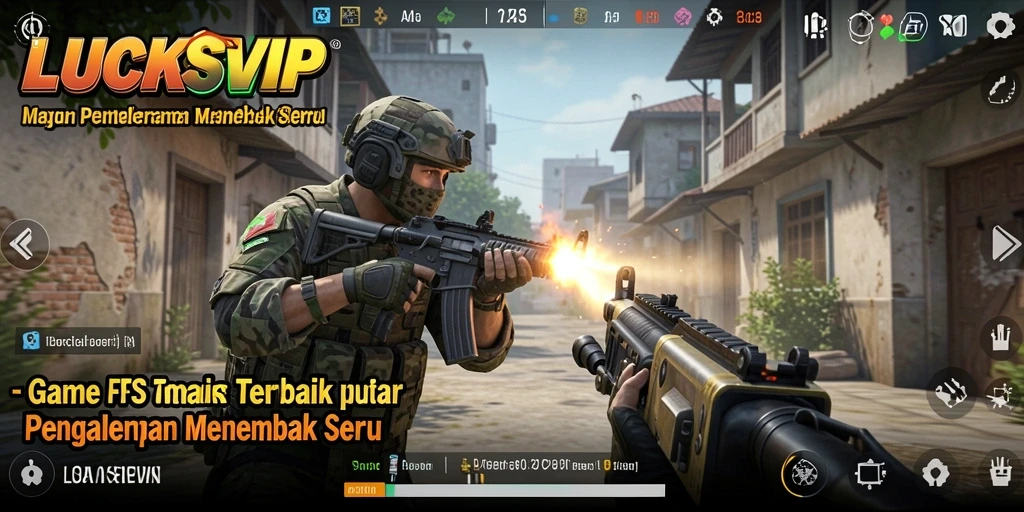 Screenshot bermain LUCKSVIP menampilkan aksi menembak yang mendebarkan.