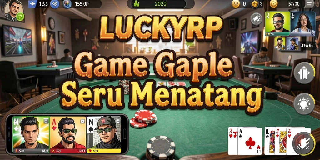 Tampilan screenshot gameplay menarik dari LUCKYRP yang penuh dengan strategi Gaple.