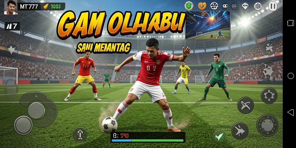 Screenshot MT777 menunjukkan aksi gameplay olahraga yang mendebarkan.