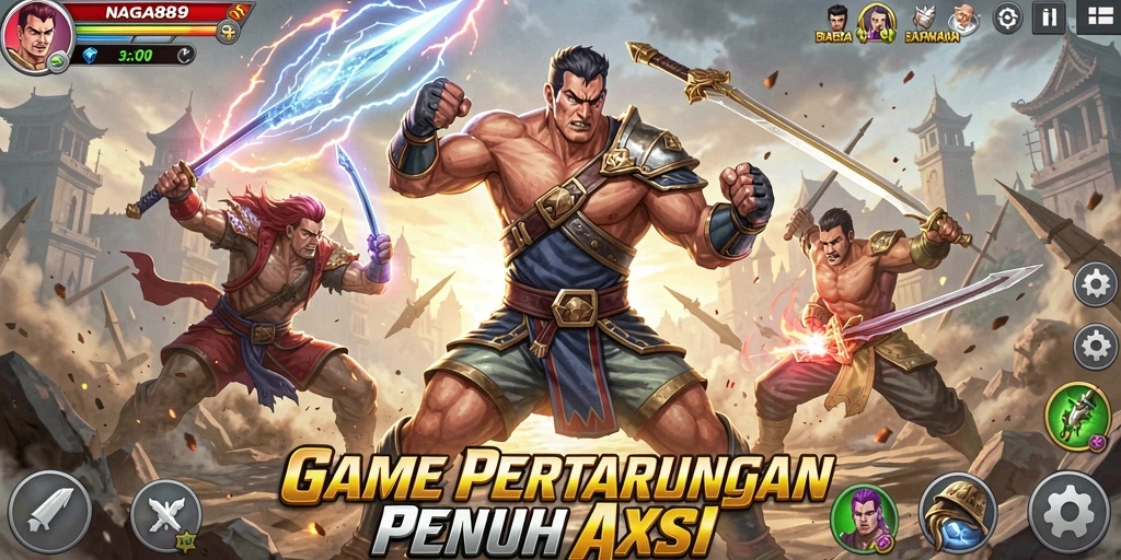 Screenshot NAGA889 menampilkan aksi pertarungan yang mendebarkan.