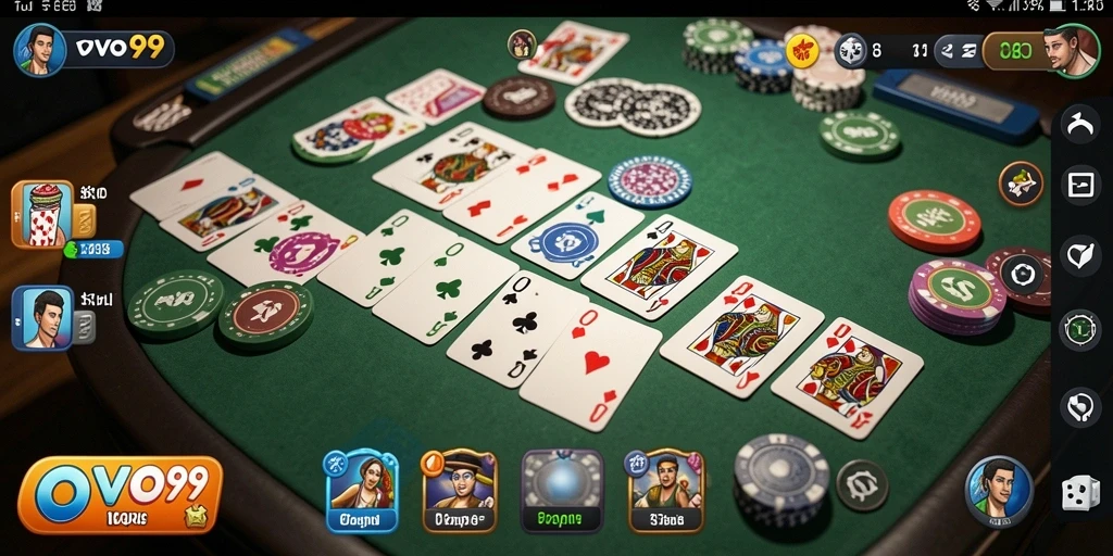 Tampilan menarik dari gameplay Gaple di OVO99.