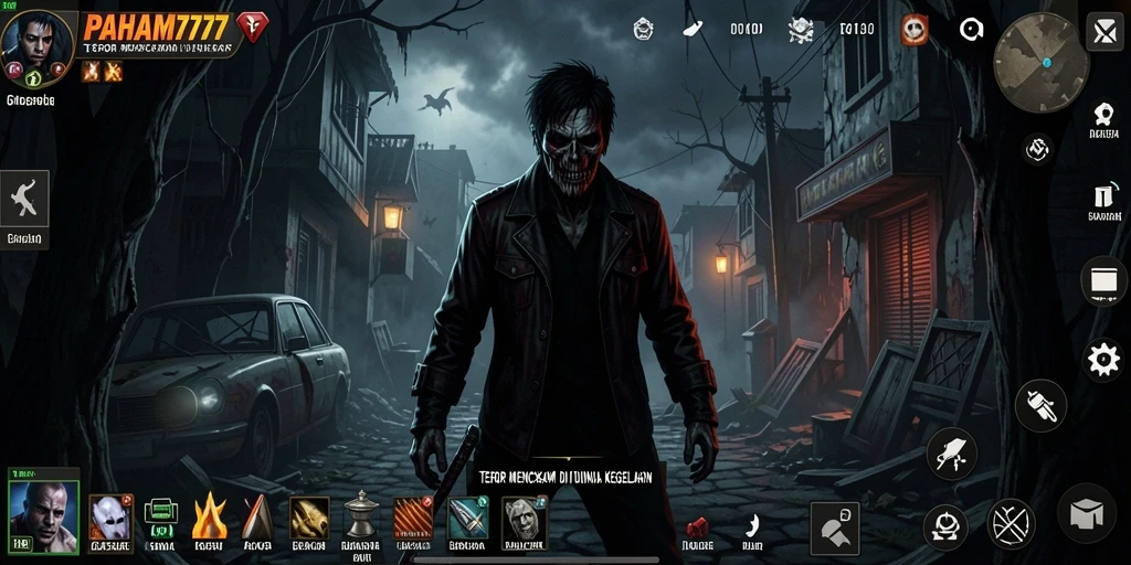 Gameplay seram PAHAM777 yang menampilkan suasana mencekam.