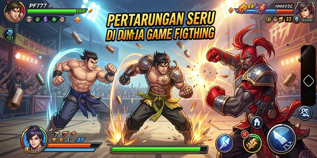 Tangkapan layar gameplay PF777 menampilkan pertarungan yang intens dan karakter yang beraksi.