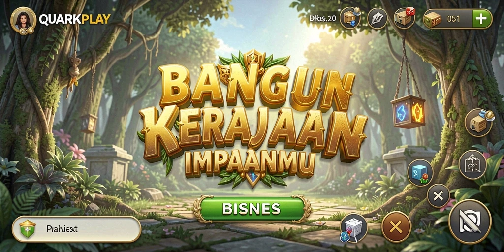 Screenshot gameplay menampilkan pemain mengelola bisnis dengan antarmuka yang menarik.