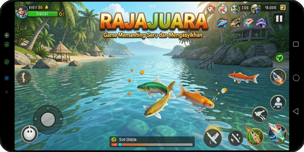 Tampilan gameplay menampilkan pengalaman memancing yang menakjubkan.