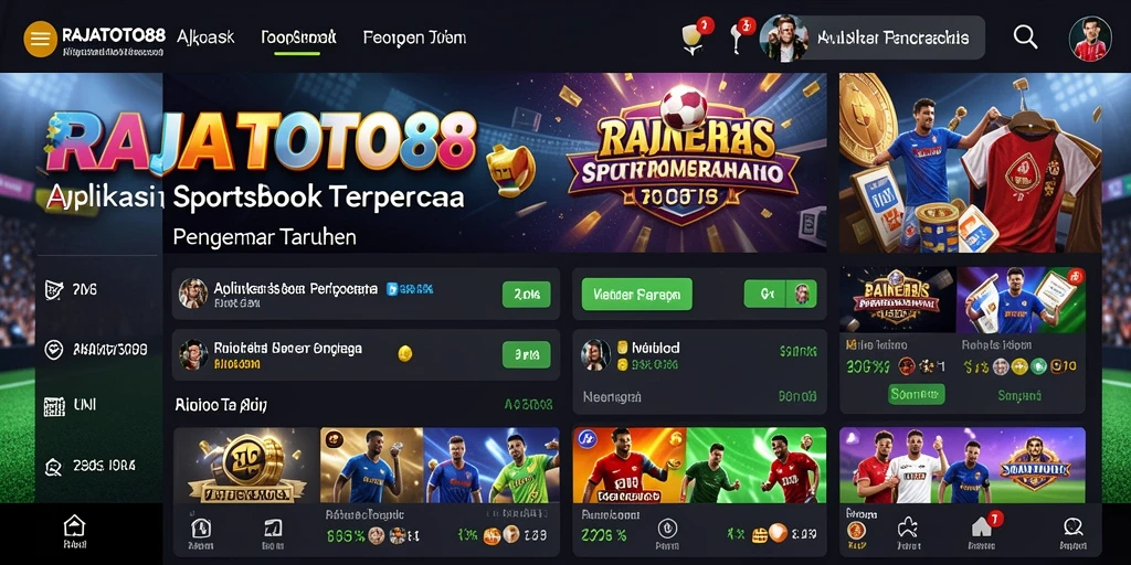 Tampilan antarmuka aplikasi RAJATOTO88 yang menarik untuk taruhan olahraga.