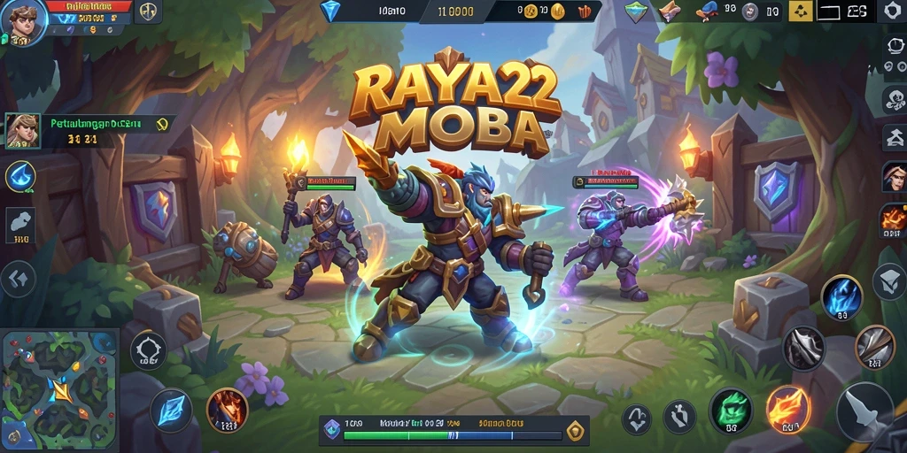 Gameplay seru dan mendebarkan dalam RAYA22 MOBA.