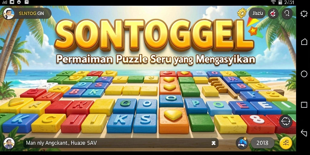 Screenshot utama gameplay <strong>SONTOGEL</strong> dengan teka-teki menantang.