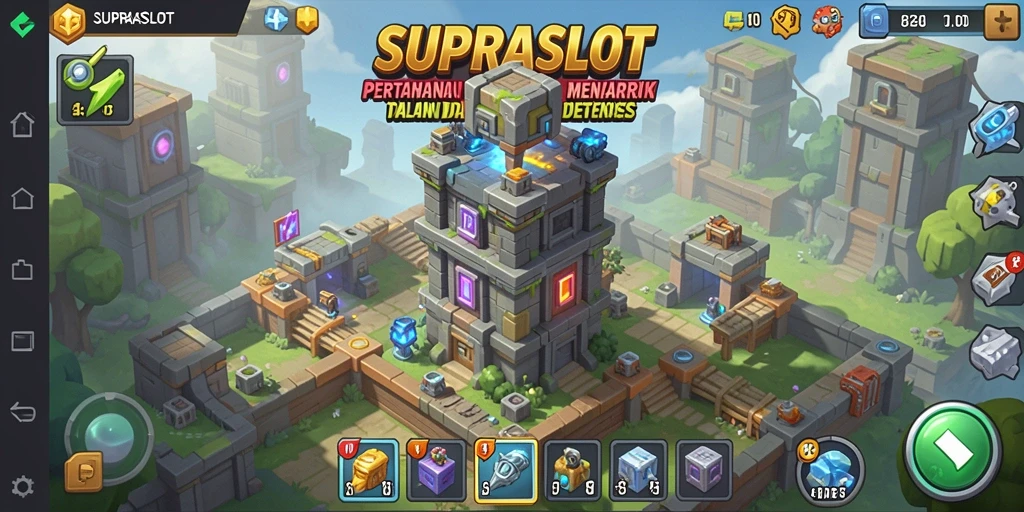 Tampilan gameplay menarik di SUPRASLOT Tower Defense.
