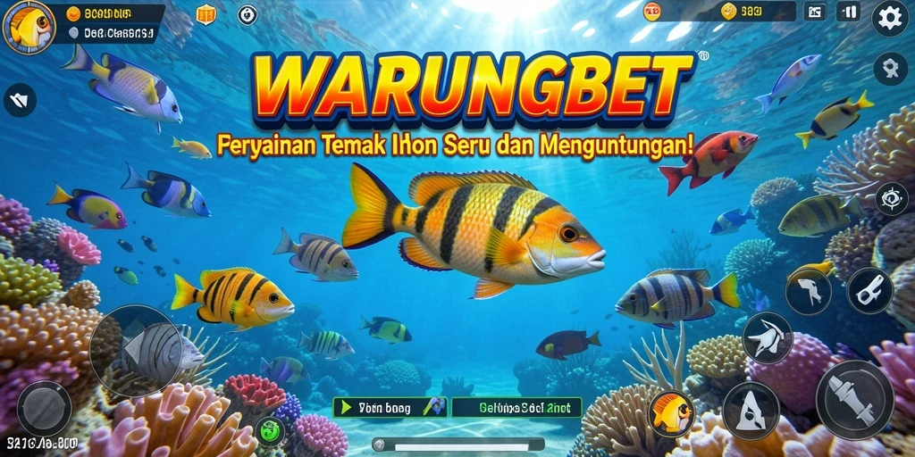 Screenshot gameplay WARUNGBET dengan aksi menembak ikan.